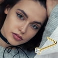 thumbnail image 3 of AIYUQ.U Stainless Steel Nose Rings - Women's Nostril Studs Piercing Jewelry，Gold, 3 of 8