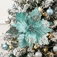 thumbnail image 6 of JeashCHAT Sequin Poinsettia Flower Picks, Christmas Tree Decorations, Fabric Artificial Christmas Flower Stem, Glitter Fake Floral for Vase Xmas Holiday Party Home Decor, 10.24" x 10.82", 6 of 6