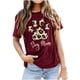 thumbnail image 3 of Fiudx Ofertas Relámpago Tops con Estampado de Moda para Mujer, Blusa de Manga Corta, Camisetas Divertidas con Cuello Redondo, 3 of 3