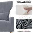 thumbnail image 2 of CQSXDA Modern Velvet Accent Chair, Mid Century High Back Armchair for Living Room, Reading Chair, 2 of 6