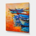 thumbnail image 3 of Designart ' Boats During Warm Sunset Resting On The Water VIII ' Nautical & Coastal Canvas Wall Art Print, 3 of 4