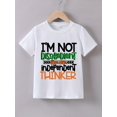 thumbnail image 1 of Children's Summer Casual Cotton T-Shirt with Independent Thinker Print - Crew Neck, Regular Fit Knit Top with Slight Stretch, Cartoon Pattern, Ages 12 & Under, 1 of 6