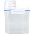 thumbnail image 1 of HUGFEGWE Rice Storage Container, Plastic Rice Dispenser Bin with Measuring Cup, Airtight Grain Dispenser with Claer Scale, Clear Kitchen Food Dispenser for Rice, Beans, Grains, Small Dry CA919-108021, 1 of 9
