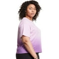 thumbnail image 4 of Champion Women's Cropped Ombr? Short Sleeve T-Shirt Top, Blue, 1X, 4 of 4