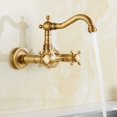 thumbnail image 4 of AMERTEER Traditional Kitchen Sink Taps Swivel Spout Cross Handles Wall Mounted Mixer Tap., 4 of 10