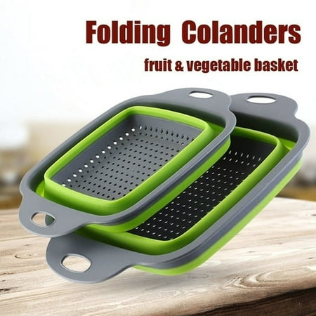 

LINGFENG Kitchen Collapsible Colander Fruit Vegetable Washing Drain Basket Folding Strainer SIZE Red suit