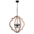 thumbnail image 6 of UHG 4-Light Orb Chandelier, Rustic Farmhouse Candle Flush Mount Ceiling Light Fixture, Handmade Wood Pendant Lighting for Dining&Living Room Bedroom Hallway Kitchen Island Foyer Closet, 6 of 6