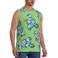 thumbnail image 2 of Pofeuu Motorcycle Riding Dinosaur Print Men's Muscle T-Shirt, Sleeveless, Muscle Tank, Classic Muscle Tee Top For Men Casual Sleeveless Muscle T-Shirt Trendy Clothes-Medium, 2 of 7
