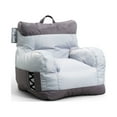 thumbnail image 3 of Big Joe Dorm Bean Bag Chair with Drink Holder and Pocket for Teens and Kids, Two Tone Gray, Durable Easy-Clean Polyester Nylon Blend, 3 foot Gaming and Reading Nook Seat, Refillable, 3 of 12
