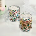 thumbnail image 2 of Yayeee 4 Pack Qtip Holder Bathroom Cotton Swab Canister with Lid Clear Dispenser Set, Blue Triangles, 2 of 6