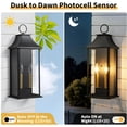 thumbnail image 5 of Lawyettle Dusk to Dawn Outdoor Wall Light Fixtures, 20.6" Large 2-Light Black Waterproof Wall Sconce with Glass for House, Porch, Garage, 5 of 9