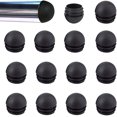 thumbnail image 1 of Dinheiro Tapas de extremo de 25 mm para inserciones de tubo de silla redonda negra Tapas de extremo redondas abovedadas acanaladas para patas de muebles Mesas y sillas 50 piezas MODOU, 1 of 5
