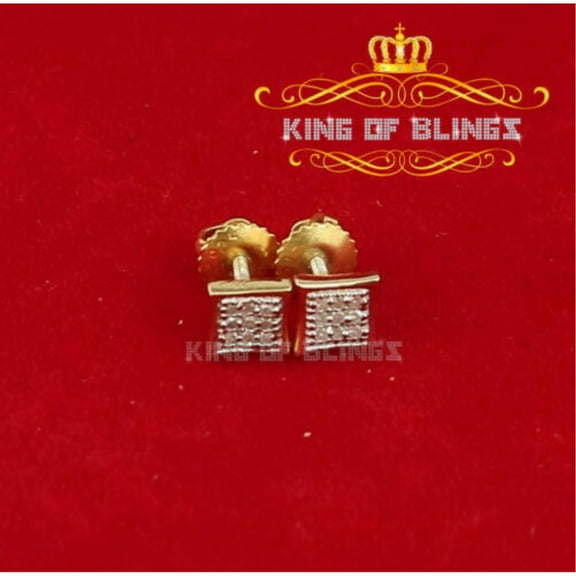 King of Bling's 925 Sterling Silver 0.05ct Diamond Small For Women's & Men's Yellow Kite Earring