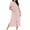 Pink, variant on Women's Plus Size Long Robe Short Sleeve Zip-Front Bathrobes Sleepshirts Robes Full Length Housecoat with Pockets