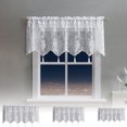 thumbnail image 1 of Precios Bajos, Cortinas de encaje con cenefa blanca transparente, adecuadas para cocina, sala de estar, baño, cafetería, estilo bohemio, casas de campo, cortinas con borlas Akmoler, 1 of 7
