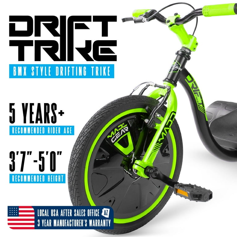 Drift Trike for Kids Ages 5+ with Adjustable Seat and 16