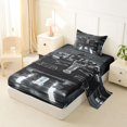 thumbnail image 2 of Manfei Race Car Twin Sheets,Speed Games Pattern Bedding,Black,3 Pieces,1 Fitted Sheet and 1 Pillowcase, 2 of 6