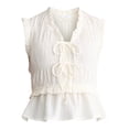 thumbnail image 5 of Time and Tru Women's Textured Tie Front Top, Sizes XS-XXXL, 5 of 5