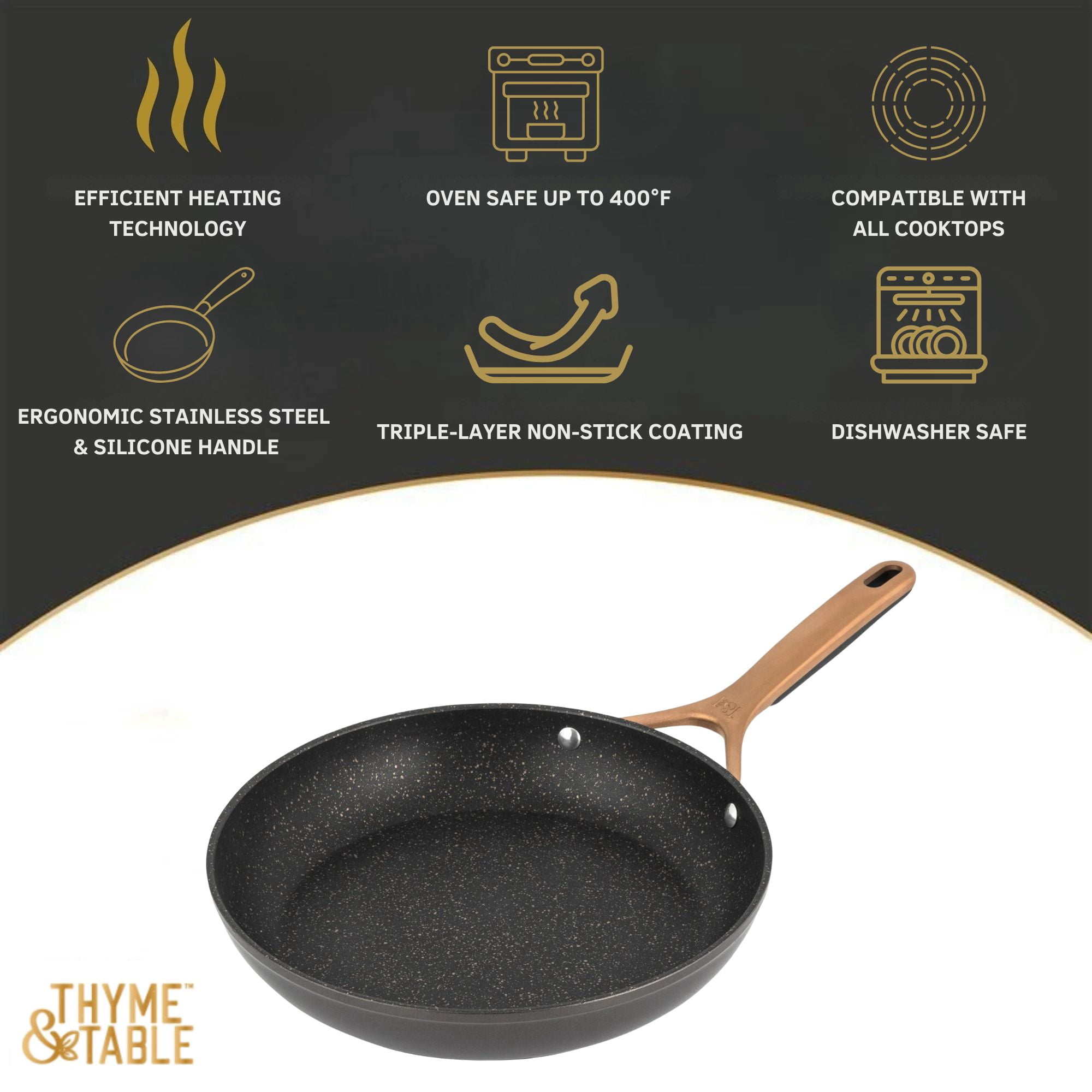 Thyme & Table 10.5" Supreme Non-Stick Fry Pan - Bronze