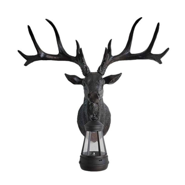 Lámpara de pared de ciervo, escultura de pared de ciervo, decoración moderna de pared para bar negro