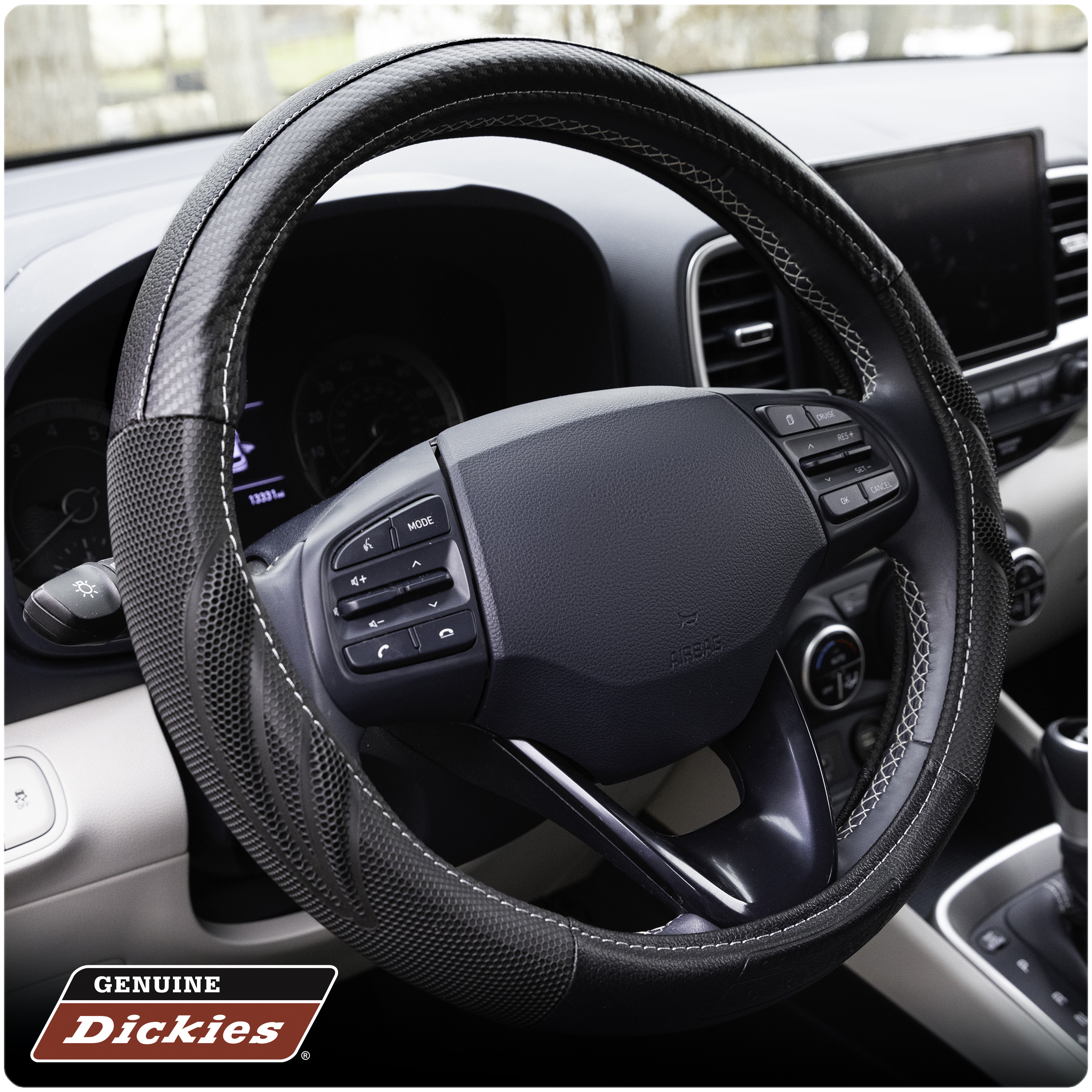Genuine Dickies Carbon Fiber Steering Wheel Cover Black photo 4