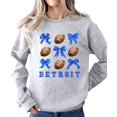 thumbnail image 2 of Detroit Football Sweatshirt for Women Teens and Kids Footballs and Blue Coquette Bows Pullover Gray Sweatshirt Adult X-Large, 2 of 4