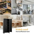 thumbnail image 6 of Black Pantry Storage Cabinet,71" Kitchen Pantry with Doors and 4 Adjustable Shelves, Metal Storage Cabinet, for Office, Home, Garage, School, 6 of 8