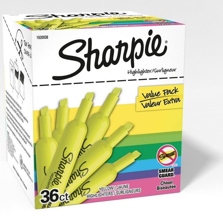 Tank Style Chisel Tip Highlighter, Yellow Ink, Chisel Tip, Yellow Barrel, 36/Pack Tank Style Chisel Tip Highlighter, Yellow Ink, Chisel Tip, Yellow Barrel, 36/Pack