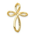thumbnail image 3 of Real 14kt Yellow Gold 1/6ct. Diamond Cross Chain Slide; for Adults and Teens; for Women and Men, 3 of 4