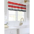 thumbnail image 3 of Valances for Windows Red Black Brush Rod Pocket Cafe Window Treatments Valance Curtains for Kitchen Bathroom Laundry Basement Windows 56"x16", 3 of 9