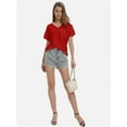 thumbnail image 5 of Women's Short Sleeve V-Neck Shirts Loose Casual Tee T-Shirt, 5 of 6