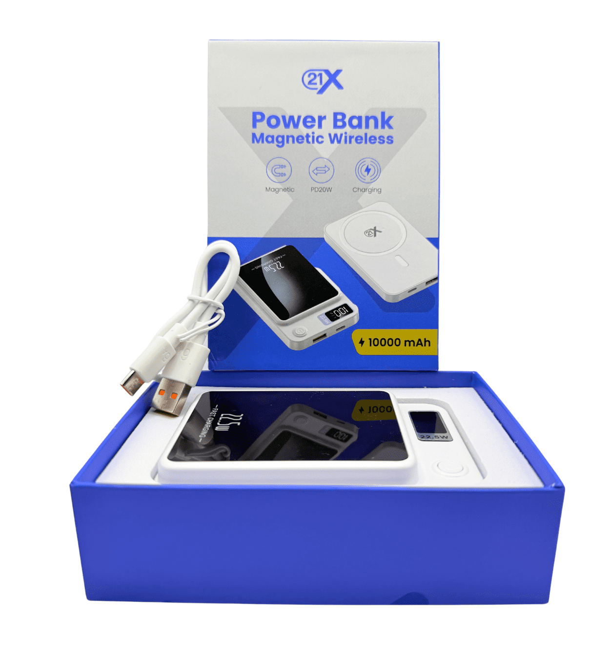 10000mAh Portable Charger Power Bank with Built-in Cable Usb-C and Travel Essentials