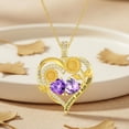 thumbnail image 3 of Taioiat Birthstone Necklace for Women Double Sunflowers and Birthstones with Engraving Gold Plated Jewelry Valentines Day Birthday Gifts for Women Best Friend Friendship, 3 of 7