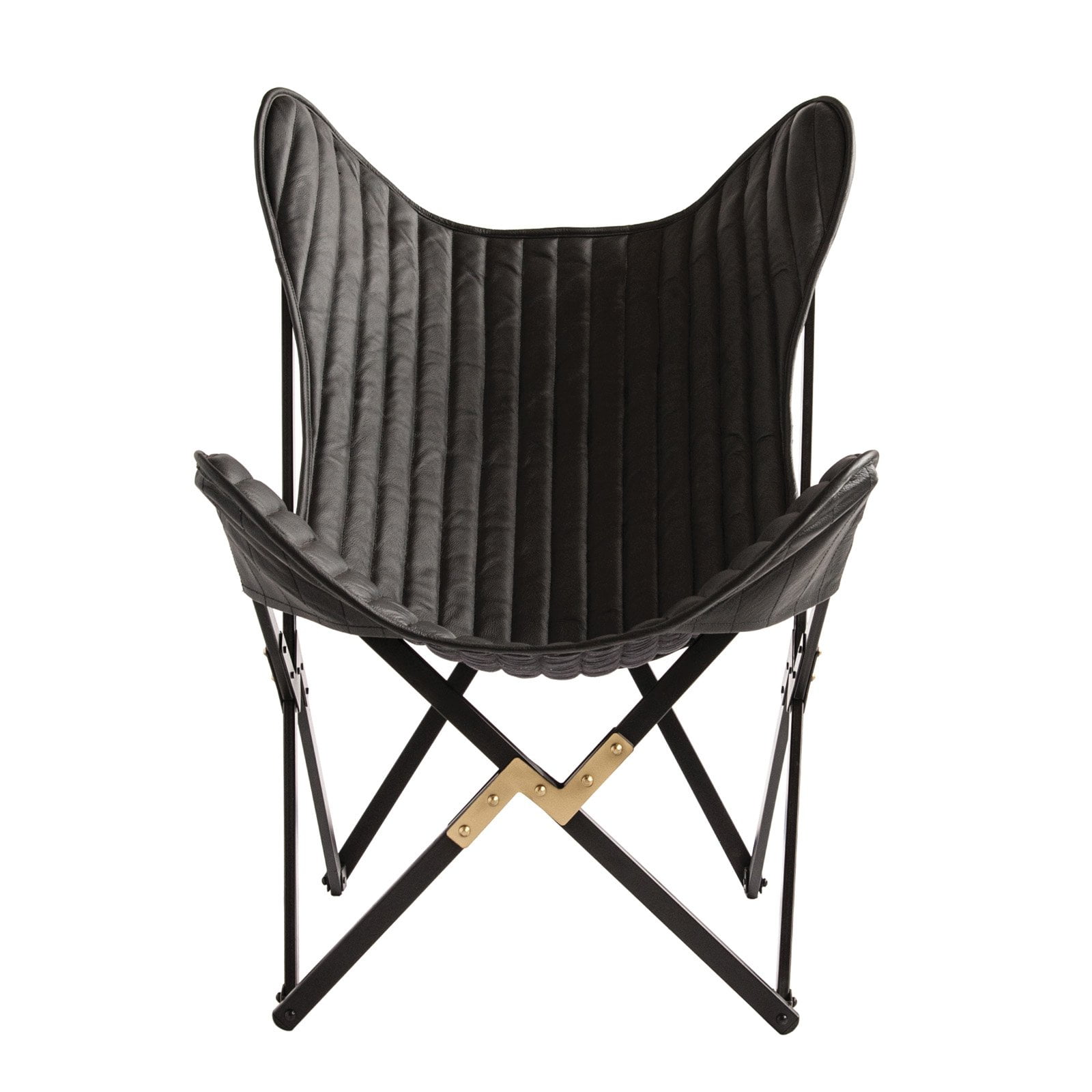 3R Studios Charcoal Dyed Leather Folding Butterfly Chair - Walmart.com