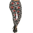 thumbnail image 3 of Plus Size Puzzle/plaid Print, Full Length Leggings In A Slim Fitting Style With A Banded High Waist Multi, 3 of 4