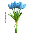 thumbnail image 3 of Asija - 10 tulipanes artificiales de seda azul claro de 34 cm para decoración de hogar, cocina y boda, 3 of 8