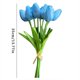 thumbnail image 3 of Asija - 10 tulipanes artificiales de seda azul claro de 34 cm para decoración de hogar, cocina y boda, 3 of 8