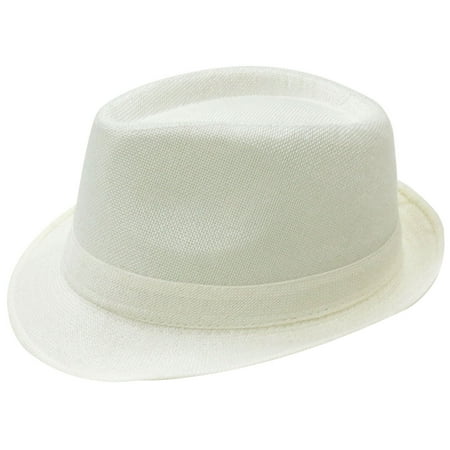 Simplicity Men / Women's Cotton Blend Trilby Golf Fedora Hat White ...