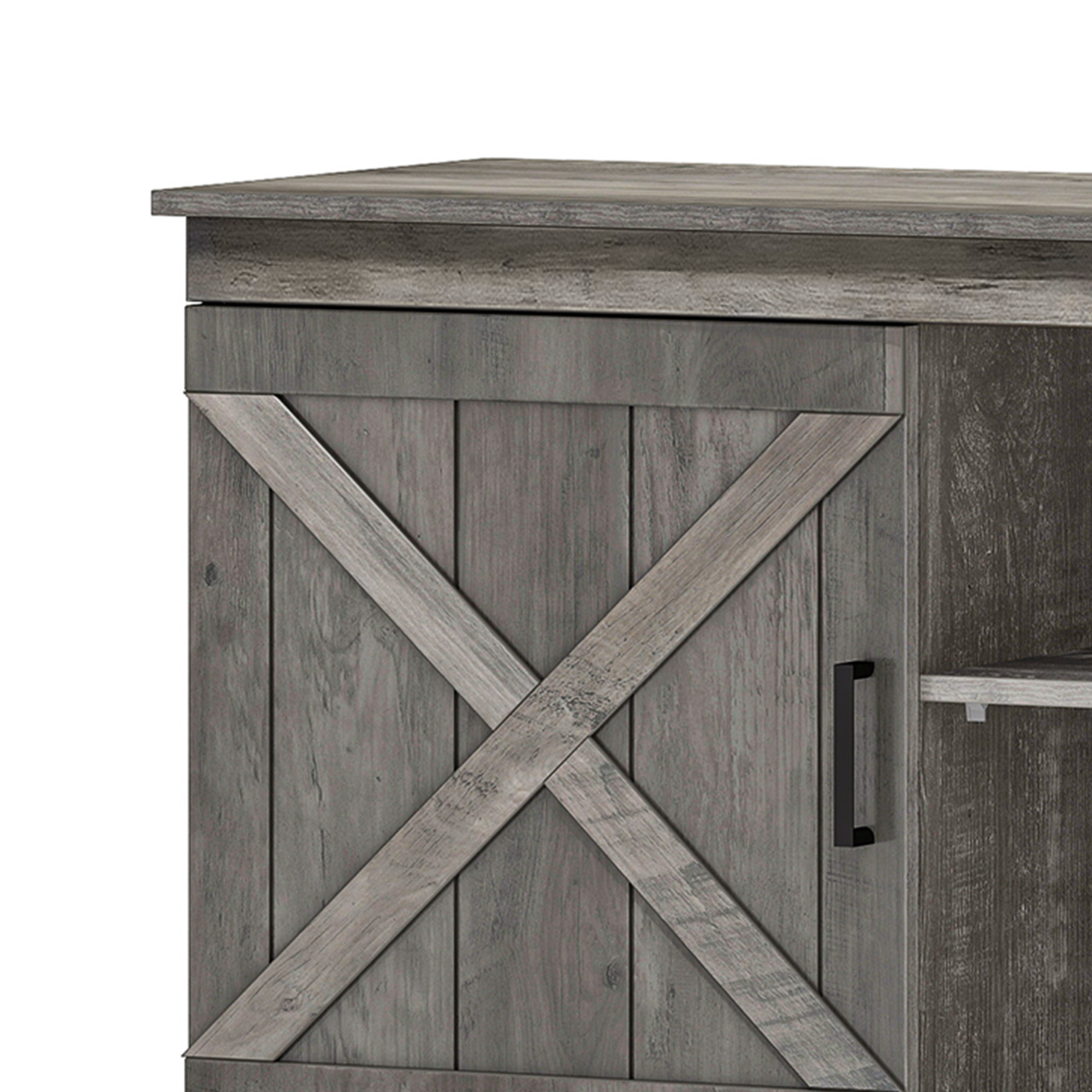 Uforic Farmhouse TV Stand with Barn Doors for 65" TVs photo 8