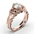 thumbnail image 3 of Gorgeous Boho & hippie 2.00 Carat Oval Cut Vintage Look Diamond Moissanite Engagement Ring Set, Wedding Ring in 925 Sterling Silver With 18k Rose Gold Plating Gift For Her, Promise Ring, 3 of 4