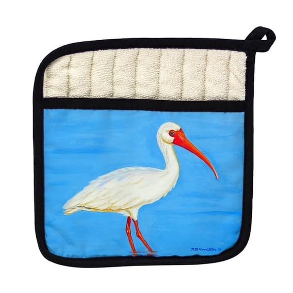 Betsy Drake PT1086 Posing White Ibis Pot Holder