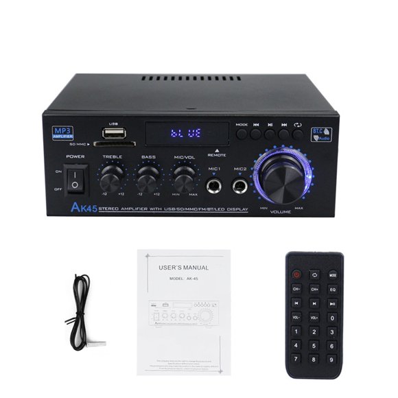 Yeacher AK45 12Volt Compact Size Audio Power Amplifier Portable Sound Amplifier Speaker Amp for Car