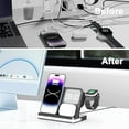thumbnail image 4 of 6 in 1 Wireless Charging Station Compatible with Apple Multiple Devices iPhone, AirPods, and Apple Watch - Phone Wireless Charger Fast Charging with Night Lamp and Clock, 4 of 5