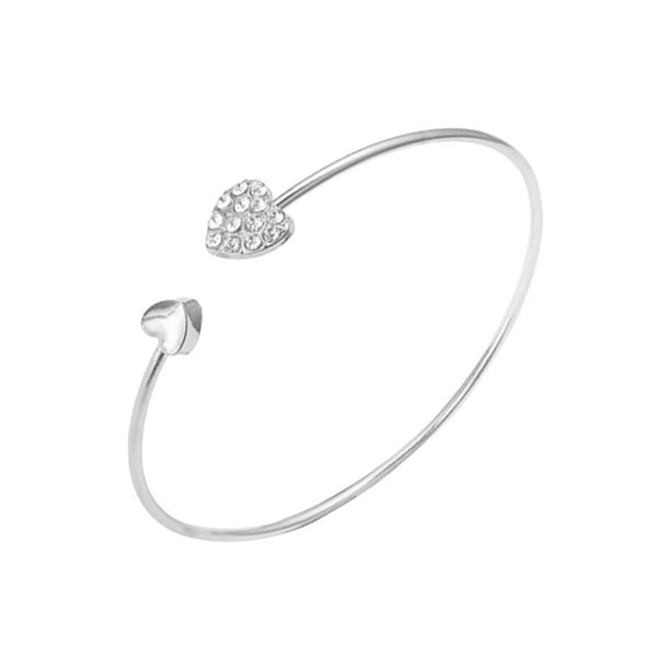 Pulsera de las mujeres de diamantes de imitación del corazón abierto de joyería de diamantes de imitación pulseras elegantes