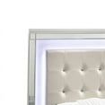 thumbnail image 3 of Benjara Contemporary King Size Wood Headboard with LED and Mirror Trim, White-Color:White, 3 of 5