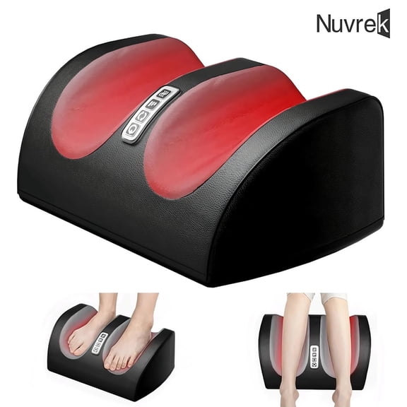 Nuvrek Shiatsu Foot Massager with Heat for Relaxation, Black