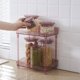 thumbnail image 3 of Estante para inodoro, cosméticos, cuidado de la piel y artículos de tocador, estante de almacenamiento para gabinete de tocador de baño de oficina de doble capa (polvo de loto) ER, 3 of 5