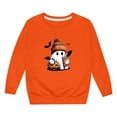 thumbnail image 4 of Tfken Halloween Sweatshirt For Girls Kids Cartoon Print Long Sleeve Pullover Sweater Orange Tops Size 11-12 Years, 4 of 4