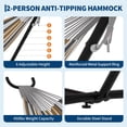 thumbnail image 4 of Double Hammock with Adjustable Steel Stand – Portable 2-Person Hammock with 450 Lbs Capacity, Waterproof Carry Bag & Space-Saving Design for Backyard, Beach & Balcony, 4 of 7