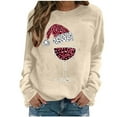 thumbnail image 2 of Xdegoge Christmas Sweaters for Women Long Sleeve Round Neck Pullover Casual Loose Fitting Tops Fashion Festival Clothing Cute Wine Glass Print Sweatshirt, 2 of 4